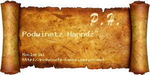 Podwinetz Hannó névjegykártya